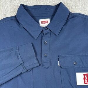 NWT Levi's Men's XL Blue Long Sleeve Two Pocket Work Shirt